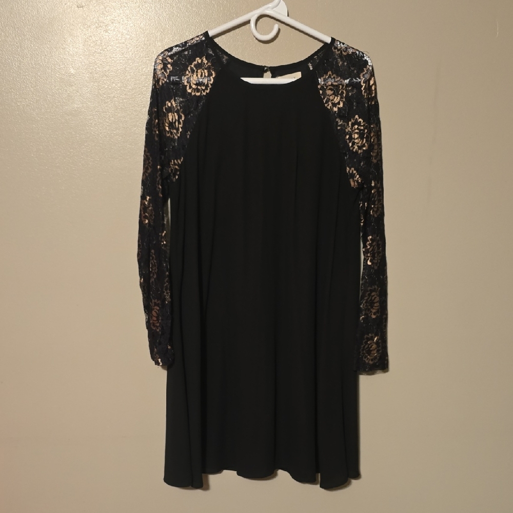 Everly Longsleeve Mini Dress Black Womens Size Medium